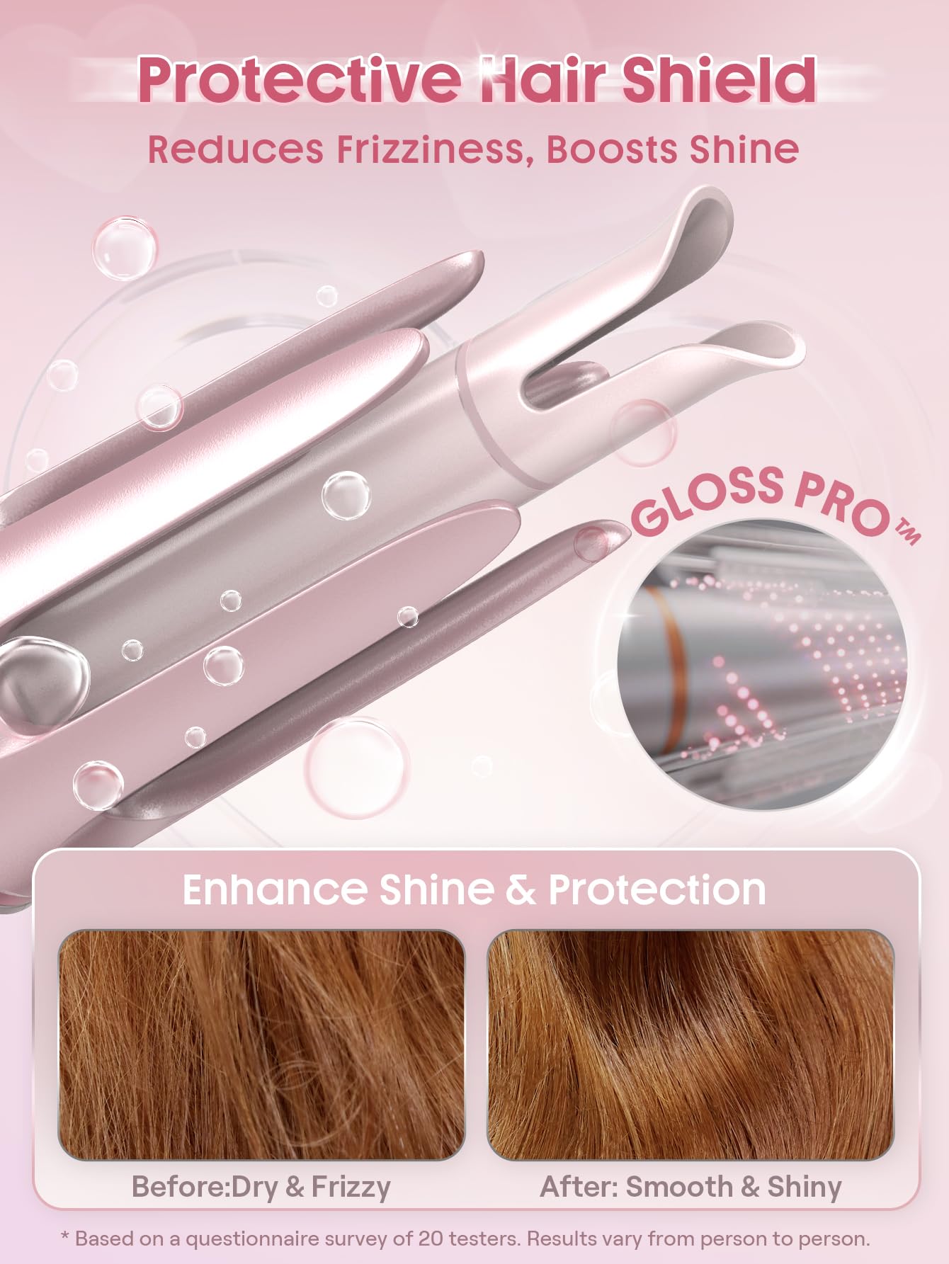 SHEGLAM Pink Curling Iron Automatic Gift for Woman (Pink, 1.25 inch) Cupid's Charm One-Touch Instant Curler Beauty and Personal Care SHEGLAM