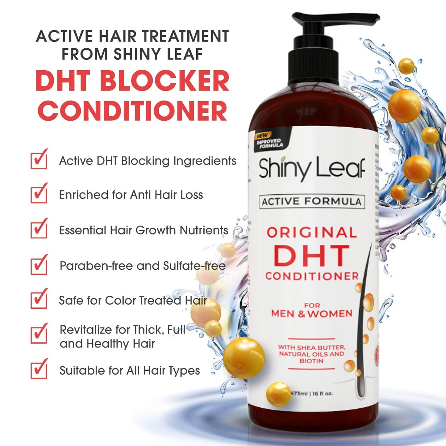 DHT Blocker Shampoo and Conditioner - For Women And Men, Made In USA, Anti-Hair Loss Treatment, With Biotin, Castor Oil, Rosemary Oil and Procapil