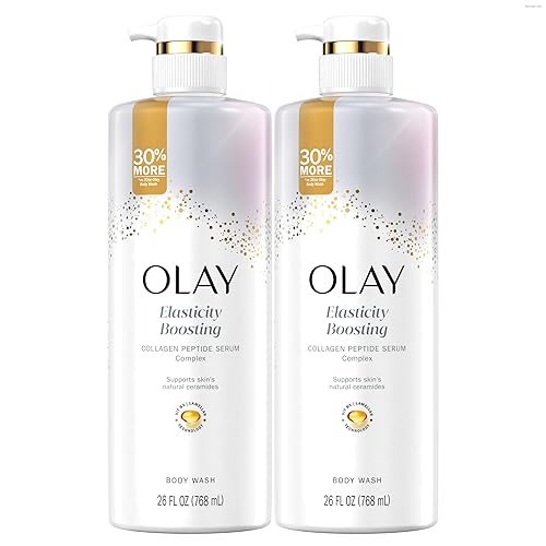 Olay Body Wash for Women, Elasticity Boosting, Collagen Peptide Serum Complex, Renews Moisture, Free of Parabens & Phthalates, Vitamin B3 Lameller