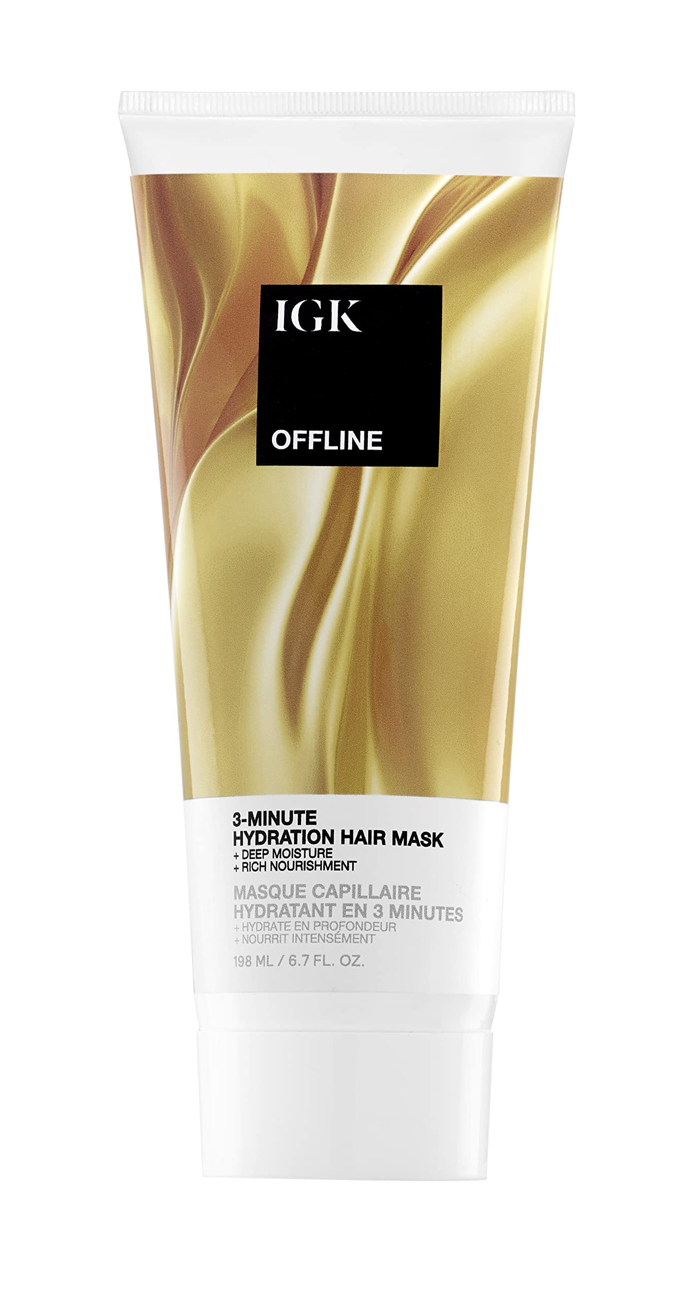 IGK OFFLINE 3-Minute Hydration Hair Mask | Moisture + Nourishment + Shine | Vegan + Cruelty Free | 6.7 Oz