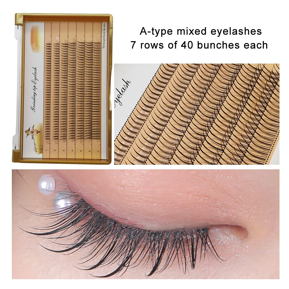 Fishtail Eyelash Extensions Mix Length Single Cluster Fans Eyelashes Fashion Fish Tail Fairy Eyelashes C Curl Super Natual Grafting Eyelash Dovetail…