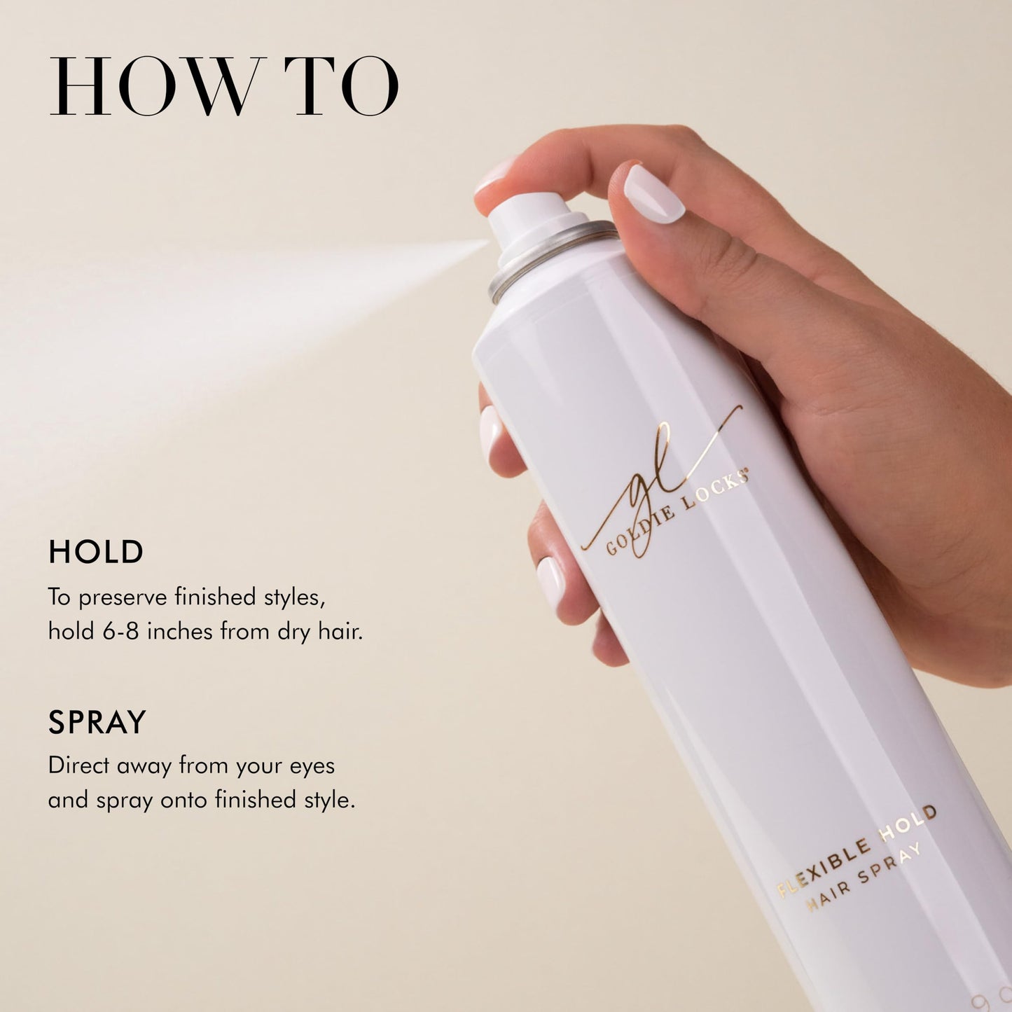 Goldie Locks Travel Size Flexible Hold Hairspray - 3.4 fl oz - Lightweight, All-Day Hold & Brushable Finish - Humidity Resistant - Safe for Extensions