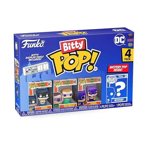 Funko Bitty POP! DC - Batgirl, 4-Pack - Batman, Batgirl, The Riddler and A Surprise Mystery Mini Figure - 0.9 Inch (2.2 Cm) - DC Comics Collectable…