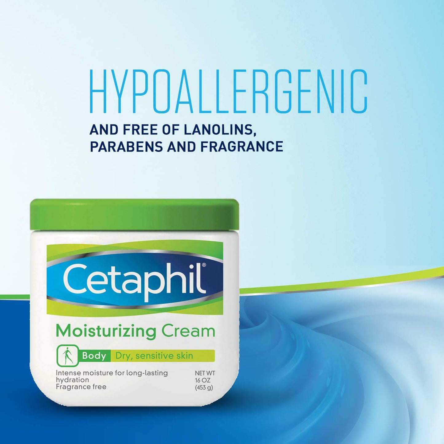 Cetaphil Moisturizing Cream for Very Dry/Sensitive Skin, Fragrance Free, 16 Ounce, Pack of 6