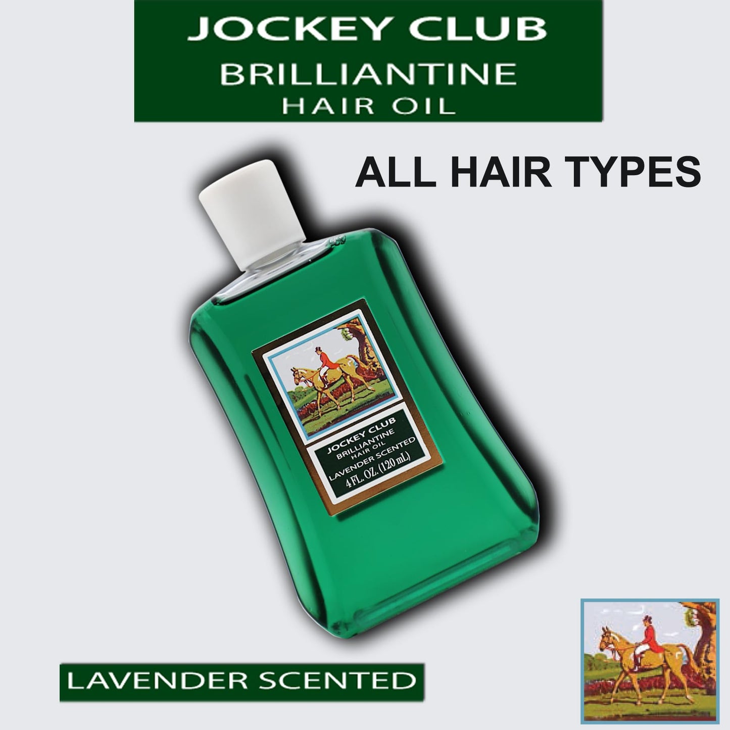 Jockey Club Liquid Brilliantine Hair Styling, Helps Softens All Hair Types, Lavender Scented 4 Fl Oz Plastic Bottle