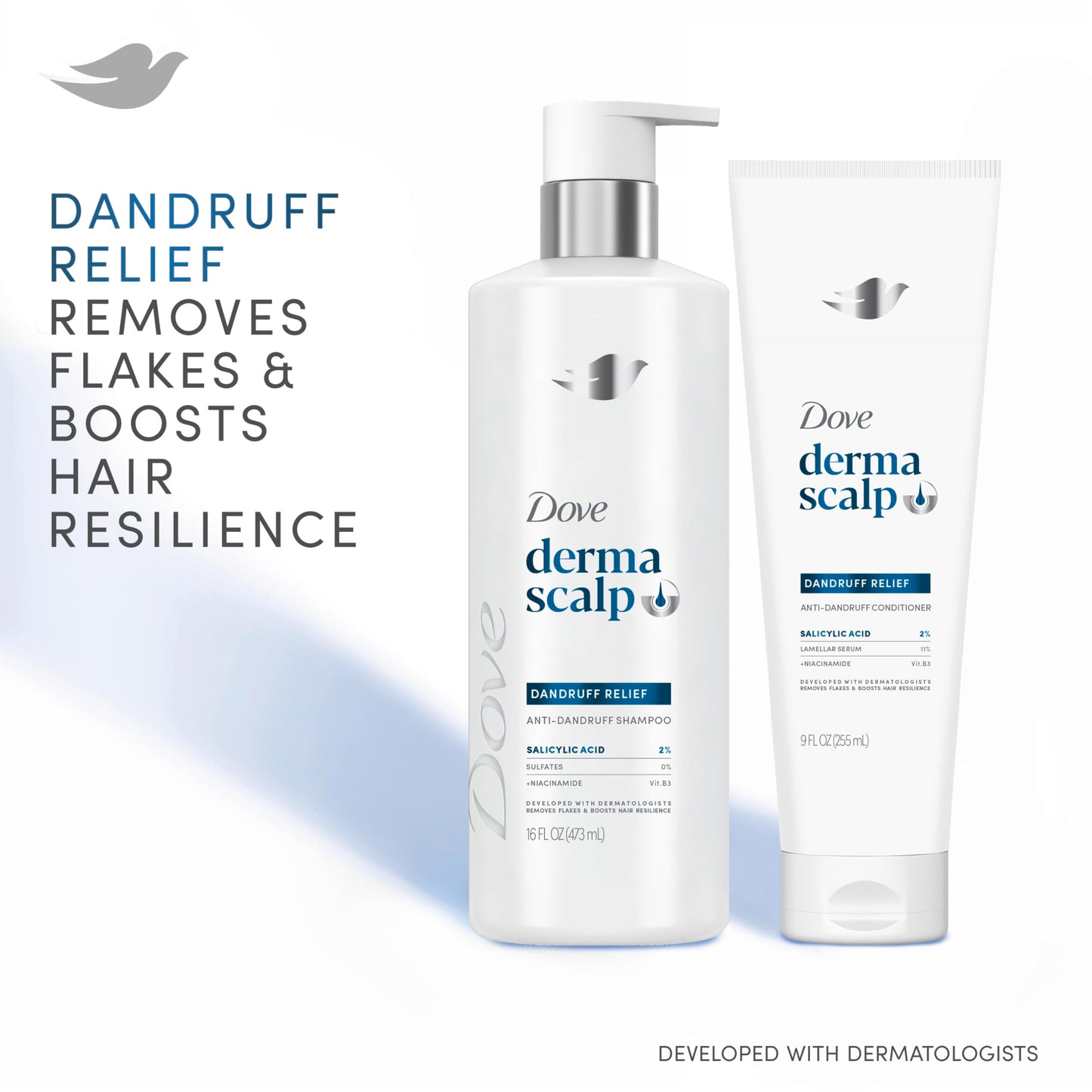 Dove Derma Scalp Dandruff Relief Conditioner 1 ct with Salicylic Acid, Lamellar Serum and Niacinamide for Removing Flakes & Boosting Hair Resilience 9