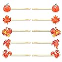 Thanksgiving Fall Hair Clips for Women Enamel Harvest Pumpkin Maple Leaf Turkey Hairpins Cute Autumn Holiday Hair Accessory Costume Party Favors Gifts