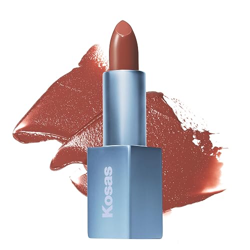 Kosas Weightless Lip Color Nourishing Satin Lipstick - High Impact Lip Color with Clean Formula - Comfy Feel & Soft Finish - Turned On