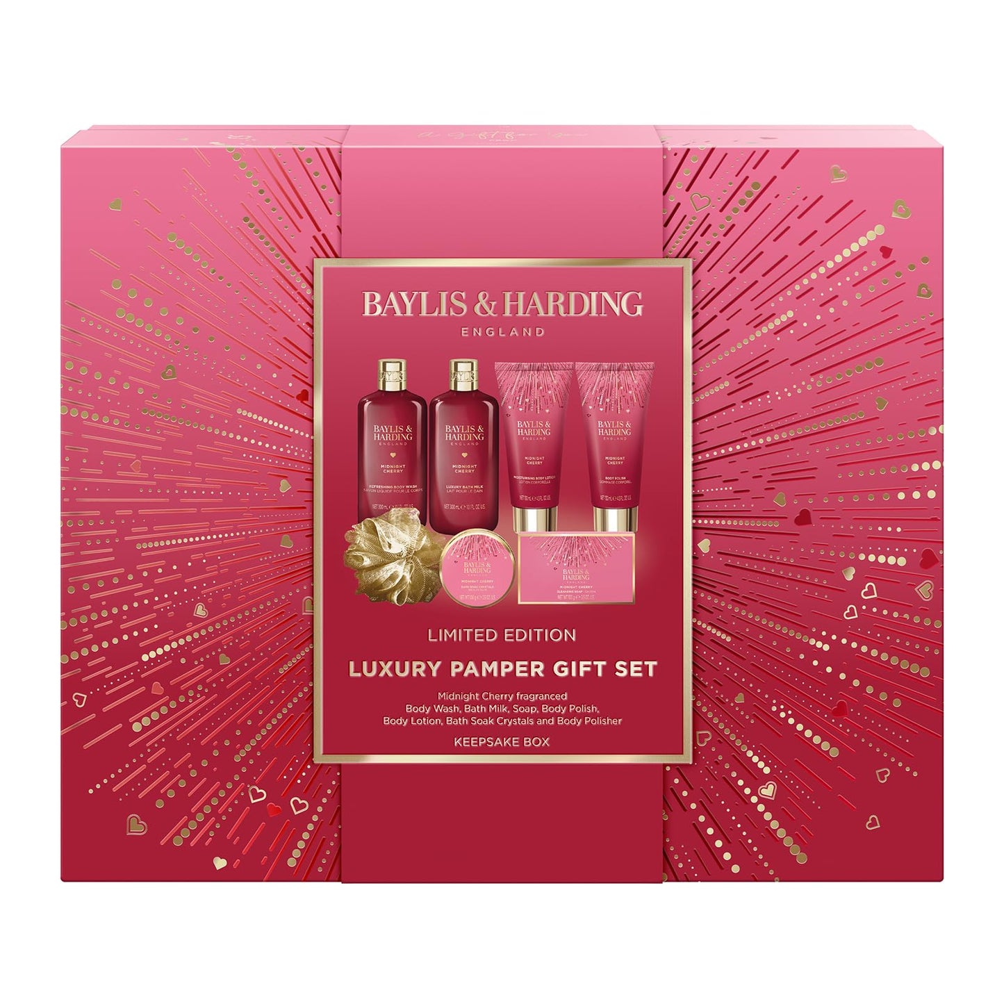 Baylis & Harding Midnight Cherry Luxury Pamper Gift Set For Women - Vegan Friendly Beauty & Personal Care Baylis & Harding