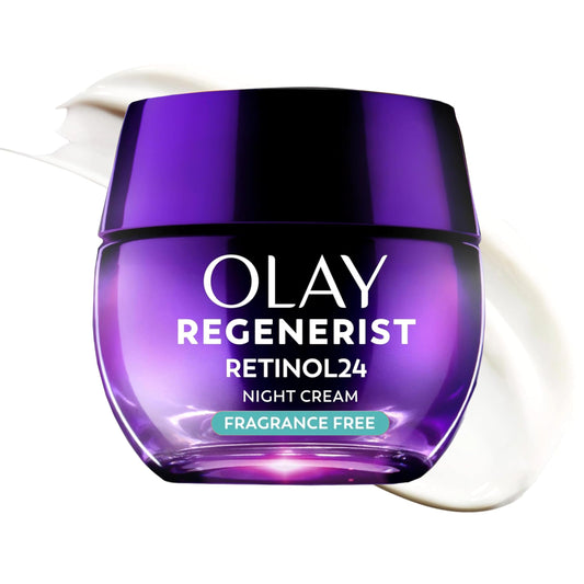 Olay Retinol Night Cream for Women, Anti-Aging Face Moisturizer, Fragrance-Free, Non Greasy - Anti-Wrinkle, Smooth Fine Lines, Hydrating Skin Care