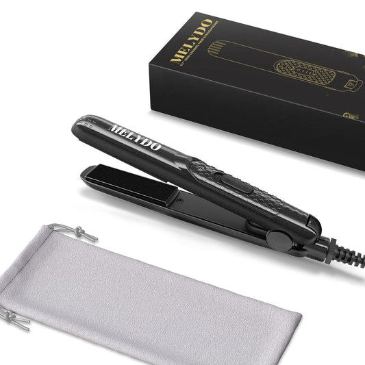 MELYDO Mini Flat Iron, Ceramic Tourmaline Small Hair Straightener for Short Hair/Bangs, Dual Voltage Travel Hair Straightener, Portable Mini Beauty and Personal Care MELYDO Default Title