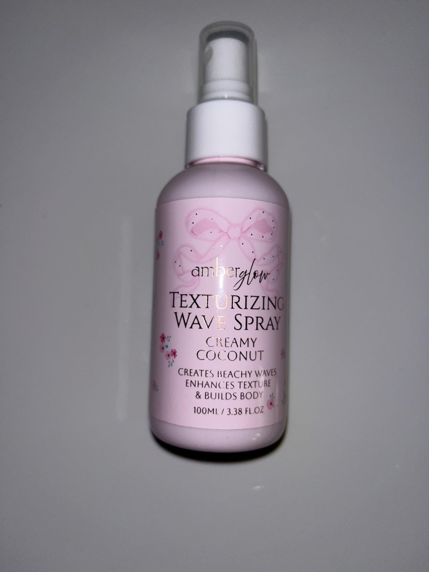 Amber Glow Texturizing Wave Spray, Creamy Coconut, Creates Beachy Waves, Enhances Texture & Builds Body, 3.38 fl oz