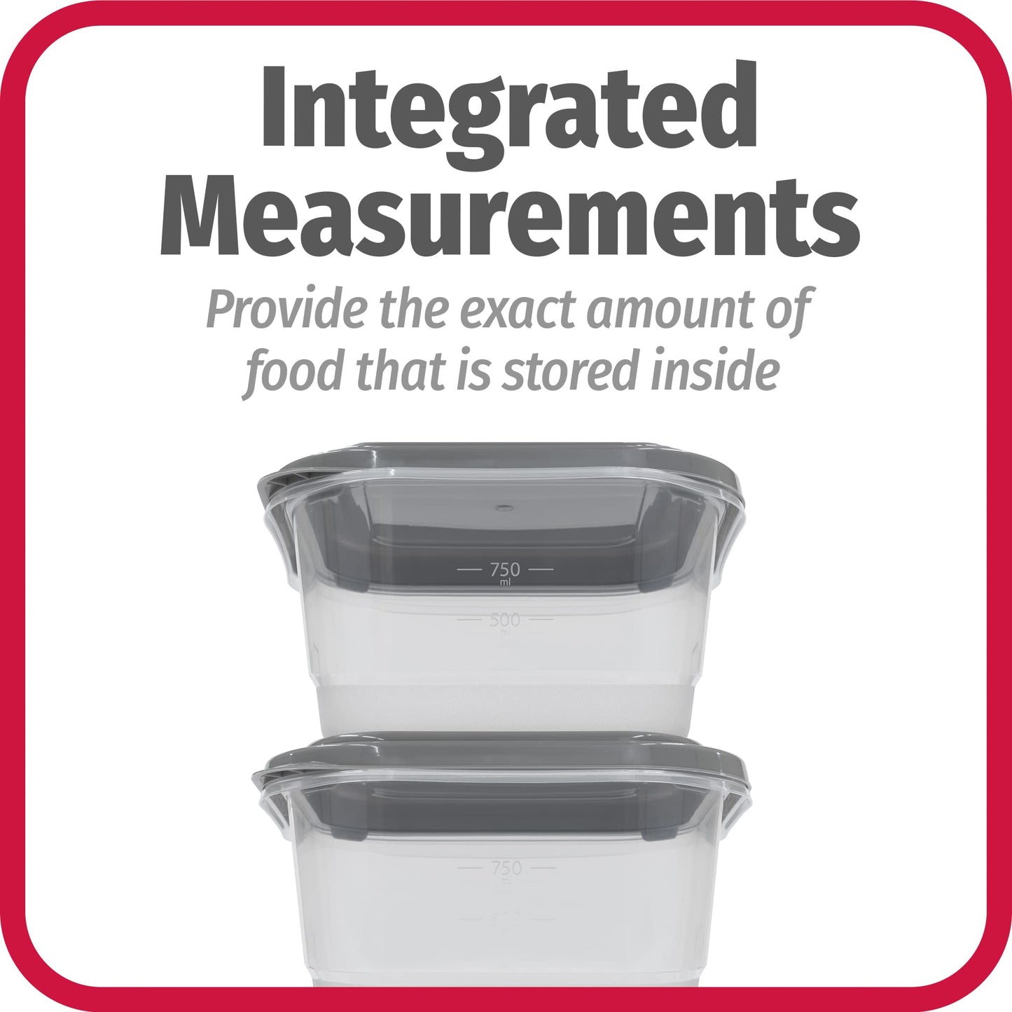 GoodCook EveryWare 34-Piece BPA-Free Plastic Food Storage Containers with Lids (Set of 17), Clear/Grey