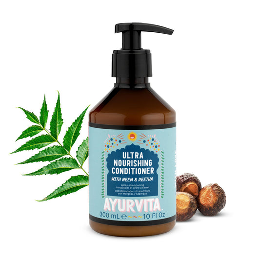 AyurVita Ultra Nourishing Conditioner with Neem & Reetha - Gentle Daily Conditioning for All Hair Types - Nourishes Scalp and Roots - Natural