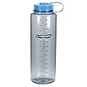 Nalgene HDPE Wide Mouth Water Bottle, Gray, 48 oz