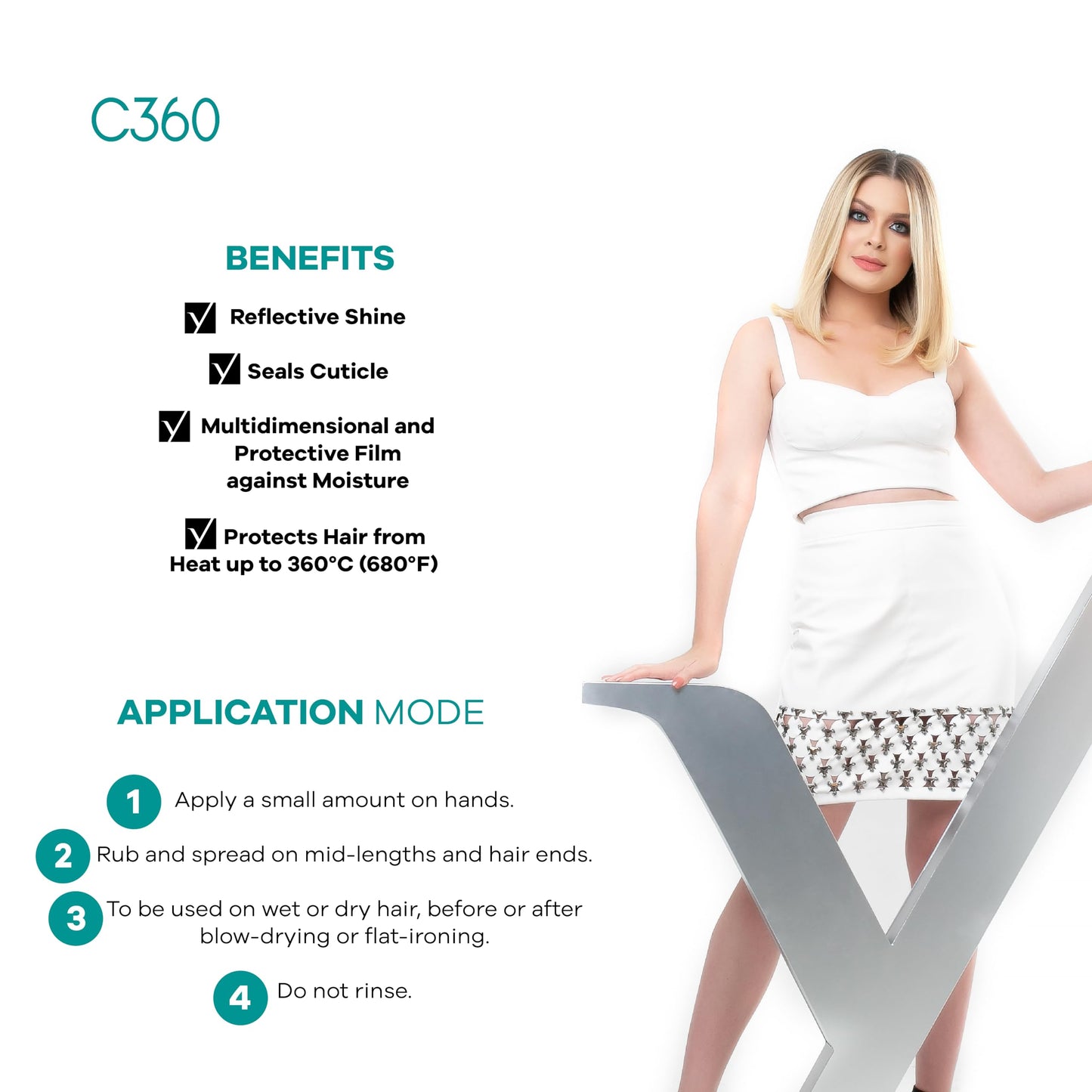 YBERA PARIS Gloss C360 | Heat Protector | High Performance Silicone | Seals Cuticle | Protective Film Against Moisture | 2oz