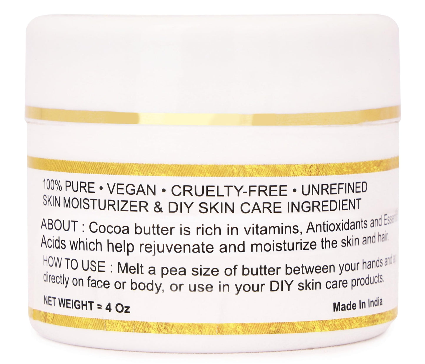 Organic Raw Cocoa Butter 100% Pure,Natural & Unrefined| Skin Moisturizer For Face, Body & Hair| 8 OZ/230 GM Ivory / White Grade A | DIY Creams, Balms Beauty and Personal Care Bless International