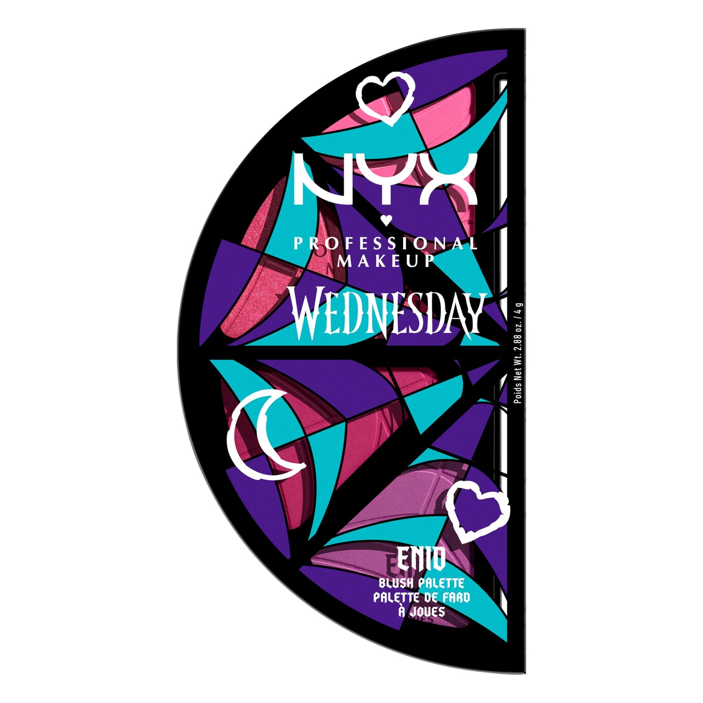 NYX PROFESSIONAL MAKEUP Wednesday Stained Glass Blush Palette, Makeup Palette with 4 Versatile, Intensely Pigmented Blush Shades
