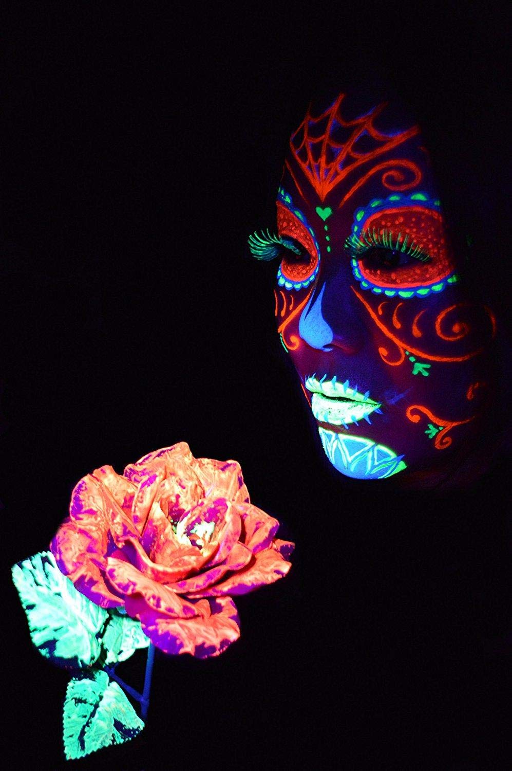 Uv Glow Blacklight Face and Body Paint 0.34oz - Set of 8 Tubes - Neon Fluorescent (All Colours)