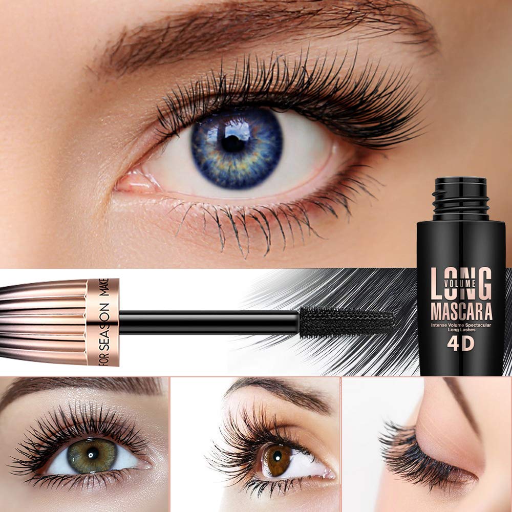 4D Silk Fiber Lash Mascara, Waterproof Long Lasting Mascara Black Volume and Length Natural, Exquisitely Full, Lengthening Thickening Softer Fuller Beauty and Personal Care FGHJ
