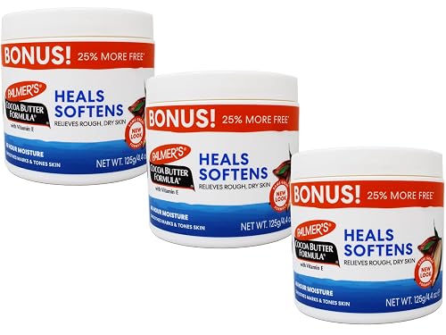 Palmer's Cocoa Butter Formula with Vitamin E, Body Moisturizer, Relieves Rough, Dry Skin, Smoothes Marks & Tones Skin, ("Bonus") 4.4 OZ Jar - 3 Pack