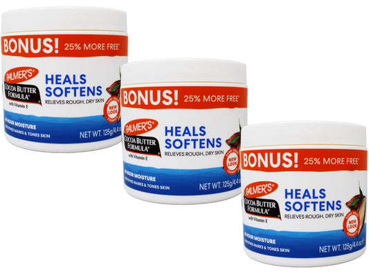 Palmer's Cocoa Butter Formula with Vitamin E, Body Moisturizer, Relieves Rough, Dry Skin, Smoothes Marks & Tones Skin, ("Bonus") 4.4 OZ Jar - 3 Pack Beauty & Personal Care Palmers