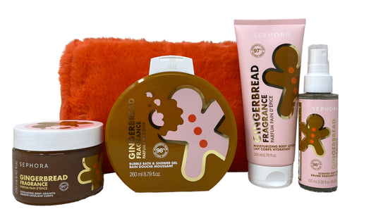 SEPHORA COLLECTION Gingerbread Set - Bubble Shower Gel, Moisturizing body Lotion, Scented Body Mist, Exfoliating Body Granita Full Size. Beauty & Personal Care SEPHORA
