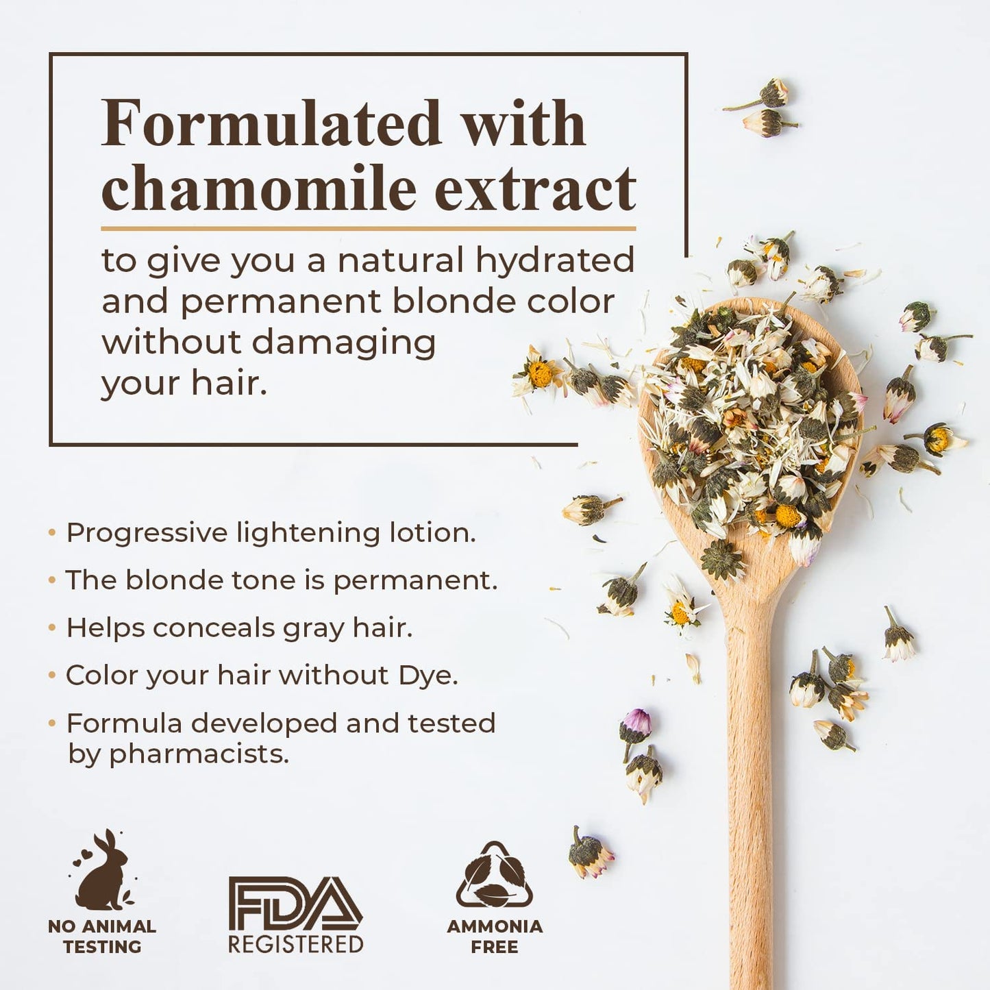 Camomila Intea Blonde Spray - Chamomile Hair Lightener with Gentle Color - No Ammonia or Parabens - 3.4oz