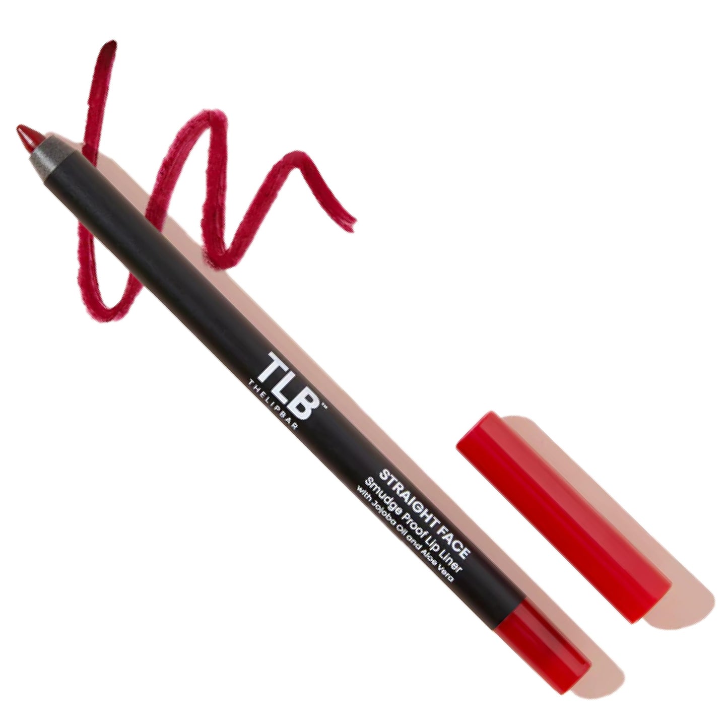 The Lip Bar - Lip Liner, Straight Face (Deep Red) - High Pigment & Super Creamy - Smudge Proof & Water Resistant - Jojoba Oil, Aloe Vera, Coconut Oil