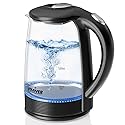 Stariver Electric Kettle, BPA-Free Glass Tea Kettle with LED, 2L Hot Water Kettle with Fast Boil, Auto Shut-Off & Boil-Dry Protection, Stainless…