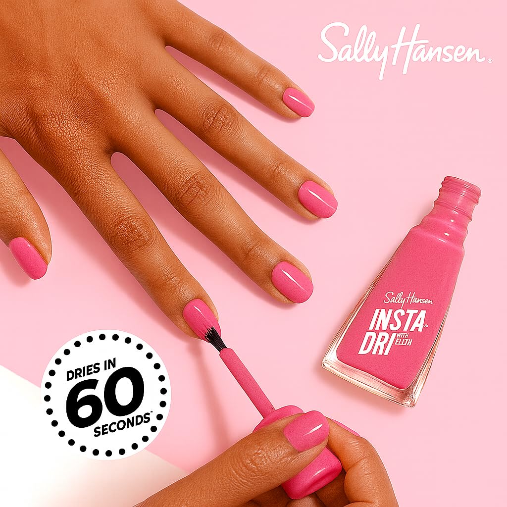 Sally Hansen Insta-Dri Nail Polish | Quick Dry, Long Lasting, Streak-Free Shine | Opaque, Glossy | 275 Rapid Rosé | Warm Rosy Pink Nail Color