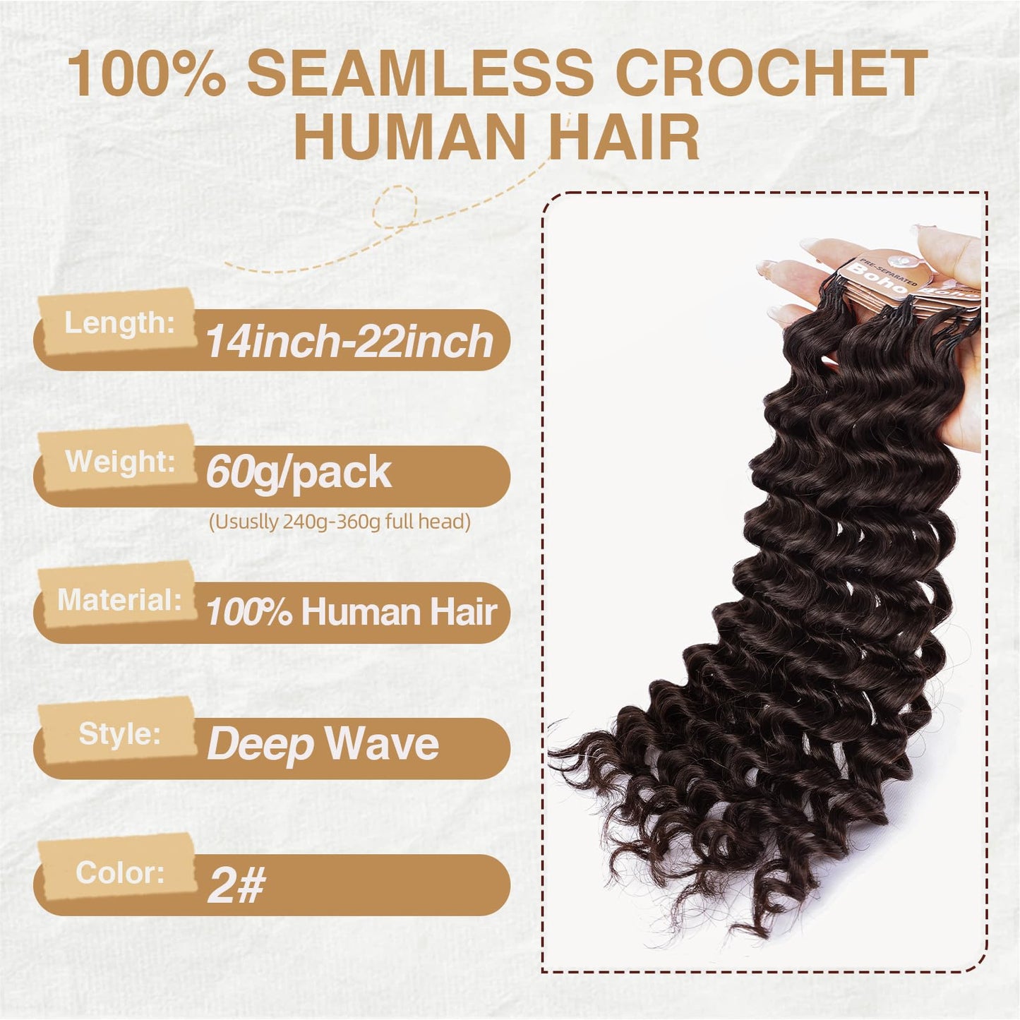 Miracle Knots Crochet Human Hair, Pre-Separated Deep Wave Crochet Hair for Black Women, Easy Install Hook Design, Invisible Natural Look, Lightweight Beauty and Personal Care DRESSMAKER