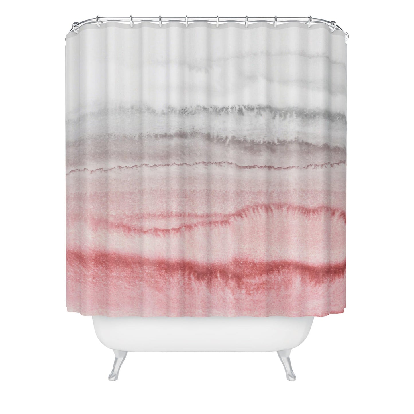 Society6 Shower Curtain - Bathroom Decor by Monika Strigel - Extra Long Fabric Shower Curtains for Bathroom, 71" x 74", Within The Tides - Rose…