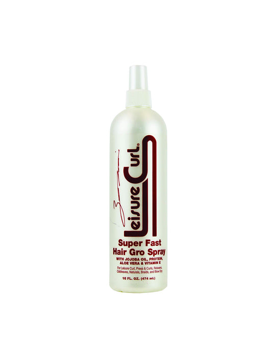 Leisure Curl Super Fast Hair Gro 16 fl oz, Leave-In Spray With Jojoba Oil, Aloe Vera & Vitamin E for Anti-Breakage Natural Healing | Good for All Hair