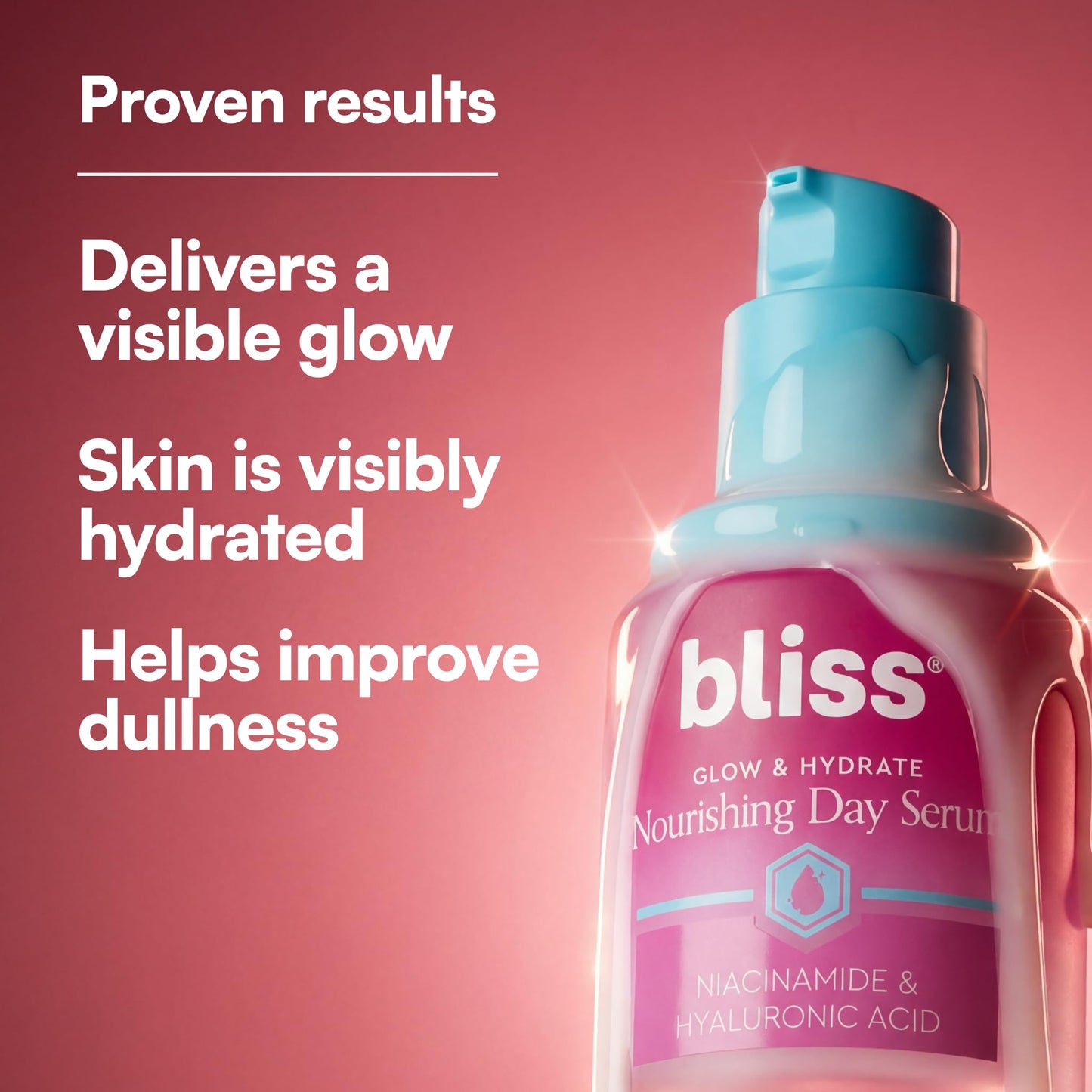 Bliss Glow & Hydrate Serum - Niacinamide + Hyaluronic Acid Face Serum with Vitamin E - Hydrating & Brightening Serum for Dull Skin, Pores & Uneven