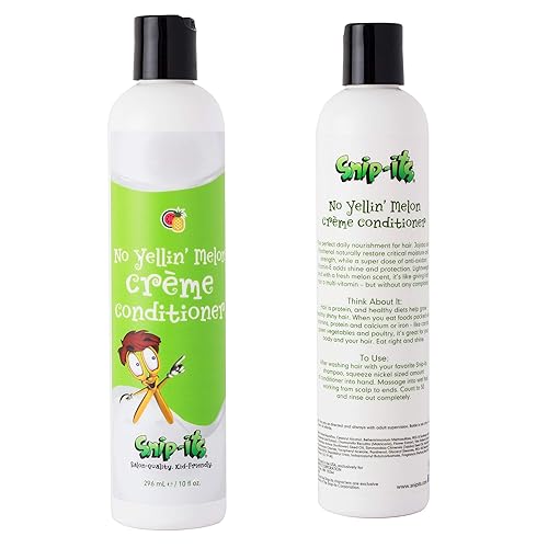 Snip-its No Yellin’ Melon Natural Kids Conditioner 10oz | Nourish and Restore Swimmers Hair - Kids Detangler for Smooth Hair Smells Great - Natural