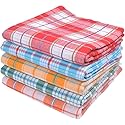 JISB South Indian Checks Towel 6 Piece - 36 Inch * 72 Inch Combo Pack