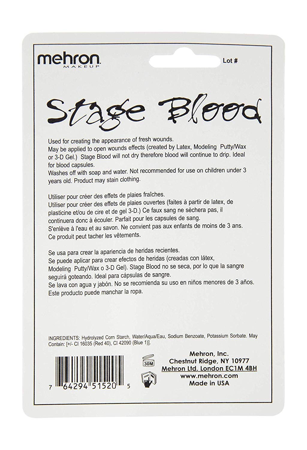 Mehron Makeup Stage Blood (.5 Ounce) (Bright Arterial)