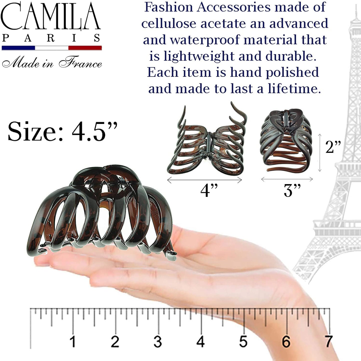 Camila Paris AD718 Octopus French Hair Clips for Women Thick Hair, Large Hair Clips for Thick Hair for Curly Wavy Long Hair, Strong No-Slip Grip Hair