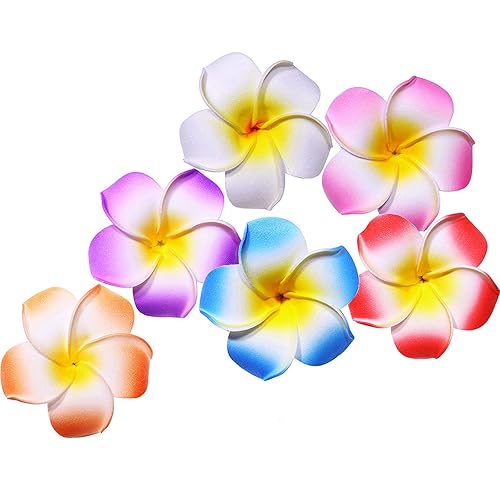 Calcifer® 30pcs 1.97''Hawaii Hawaiian Plumeria Flower Clips Bridal Wedding Party Beach Hair Clips(5CM,1.97inches)