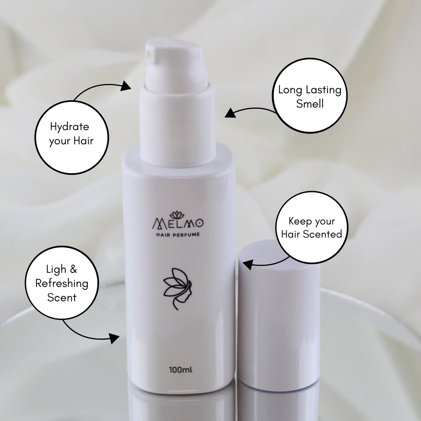 MELMO Hair Perfume - Vegan Organic Fragrance for Women, 100ml Long-lasting Scent with Essential Oils