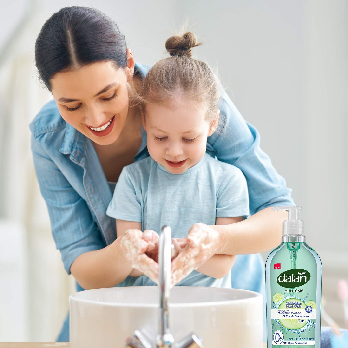 Dalan Fresh Cucumber Multicare Ultra Moisturizing Liquid Hand Soap for Normal and Dry Hands Fresh Clean and Soft Feeling (13.5 Fl Oz / 400 mL (Pack