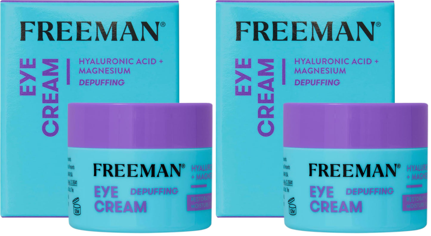 Freeman Eye Cream, Moisturizing Under Eye Cream For Dull & Tired Eyes, Brightens & Depuffs Undereye Skin, Helps Dark Circles, Infused With Magnesium