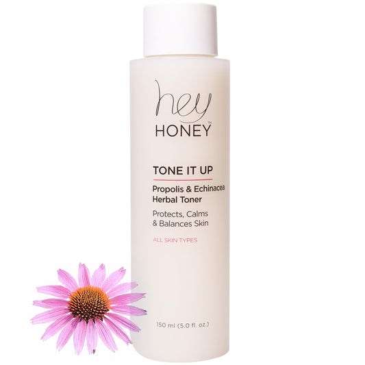 Hey Honey Tone It Up Facial Toner with Propolis Echinacea & Niacinamide | Soothes Skin Redness Hydrates & Restores Skin Barrier | Alcohol-Free Toner