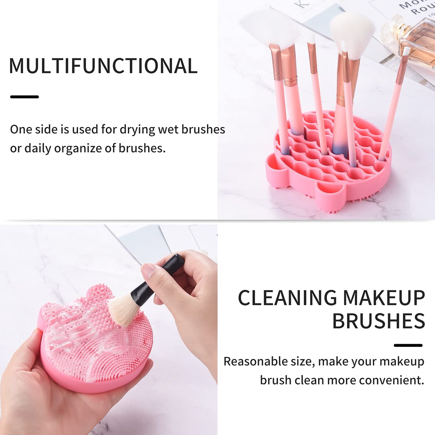 Silicon Makeup Brush Cleaner Mat with Brush Drying manual Make up brush cleaner cleanser machine Cosmetic Brush Cleaning Pad+Makeup Brush Dry Cleaned