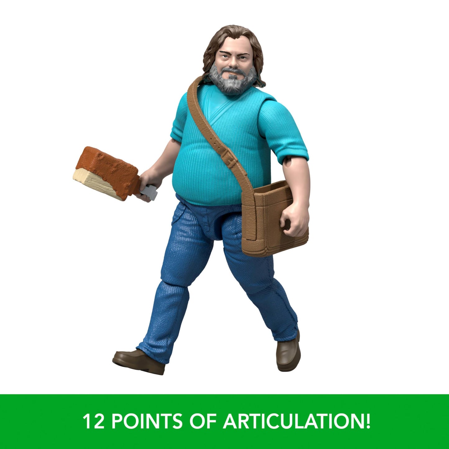 Mattel Minecraft Action Figure & Accessories Set, 4-inch Steve Posable Character Collectible Inspired by A Minecraft Movie