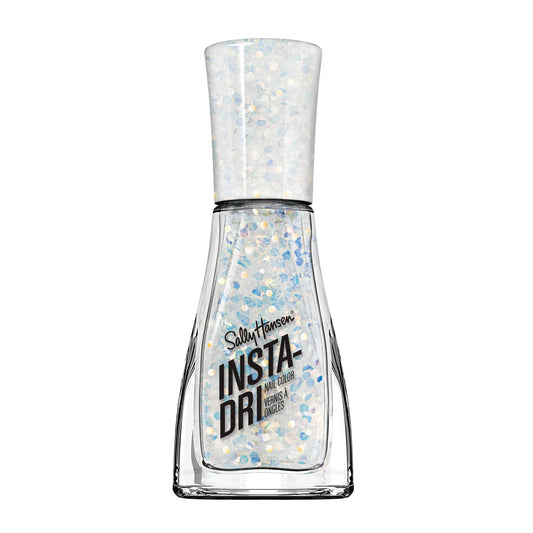 Sally Hansen Insta-Dri Nail Polish | Quick Dry, Long Lasting, Streak-Free Shine | Sheer, Shimmer | 104 Twinkle, Twinkle | White Glitter Nail Color