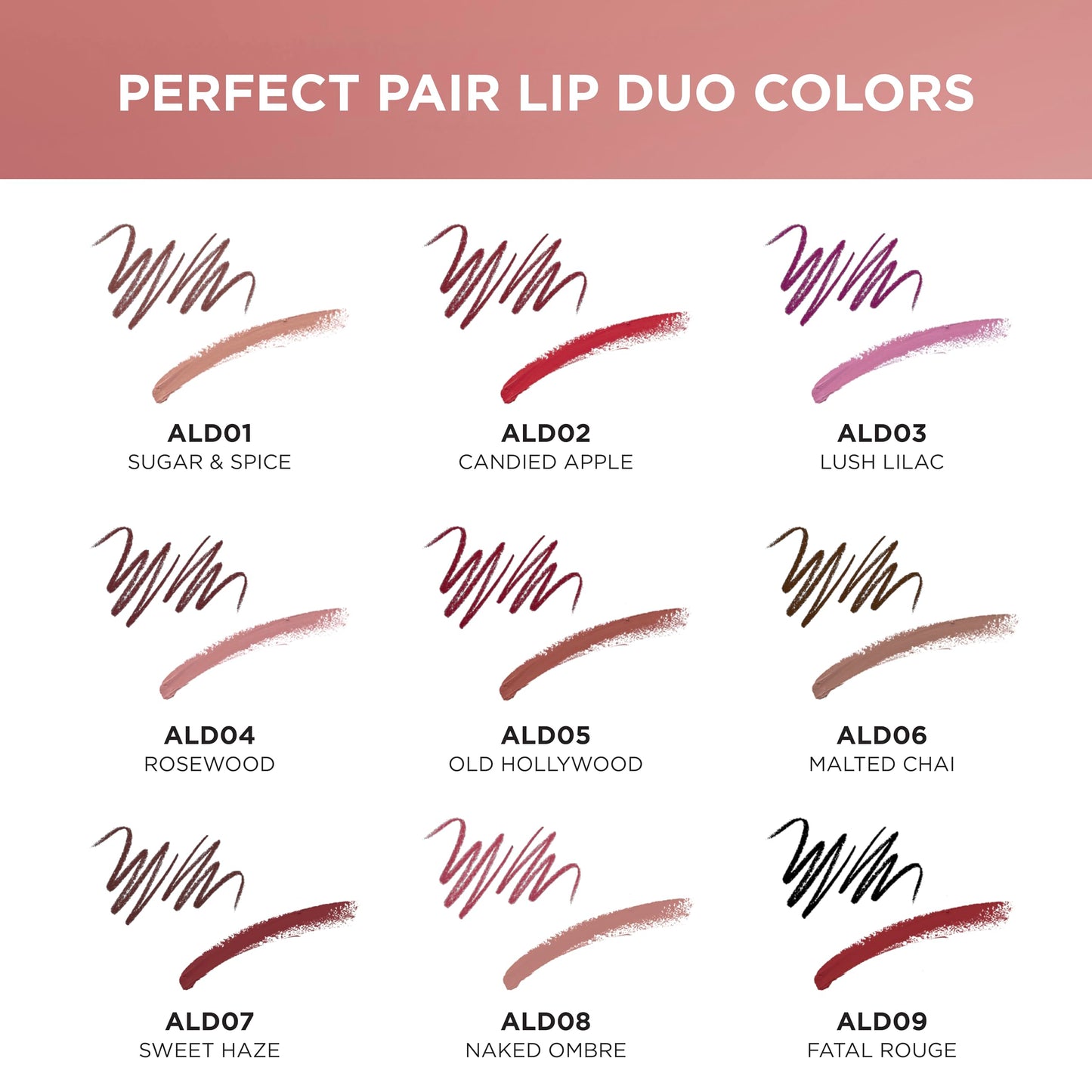 Absolute New York ALD08 Perfect Pair Lip Duo, Fuller and Poutier Lips, Deeper Shade For Lip Contouring, Satin Lipstick and Lip Liner