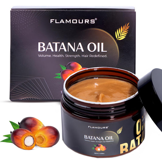 Flamours® Raw Batana Oil For Hair Growth - 100% Organic Batana Natural Hair Growth Oil For Men and Women - Pure Botana Oils Unrefined Enhance