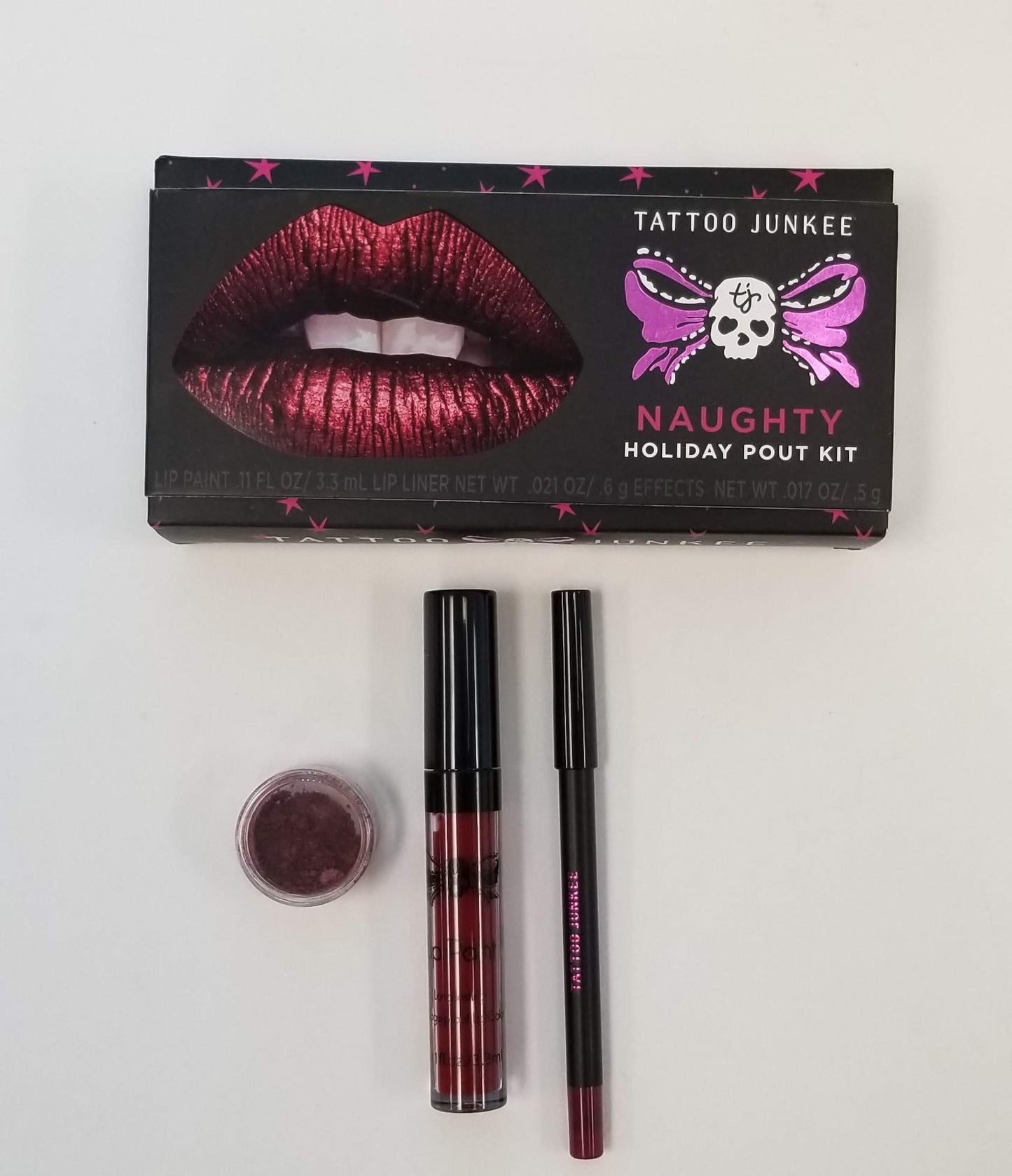 Tattoo Junkee 1 Naughty Holiday Pout Kit & 1 Party Time Metallic Lipstick
